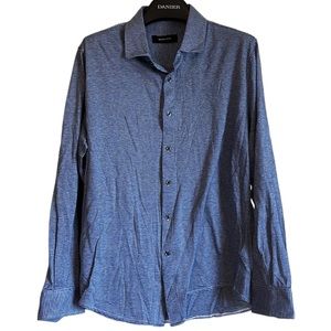 Bugatchi men’s shirt button front size XL blue white
